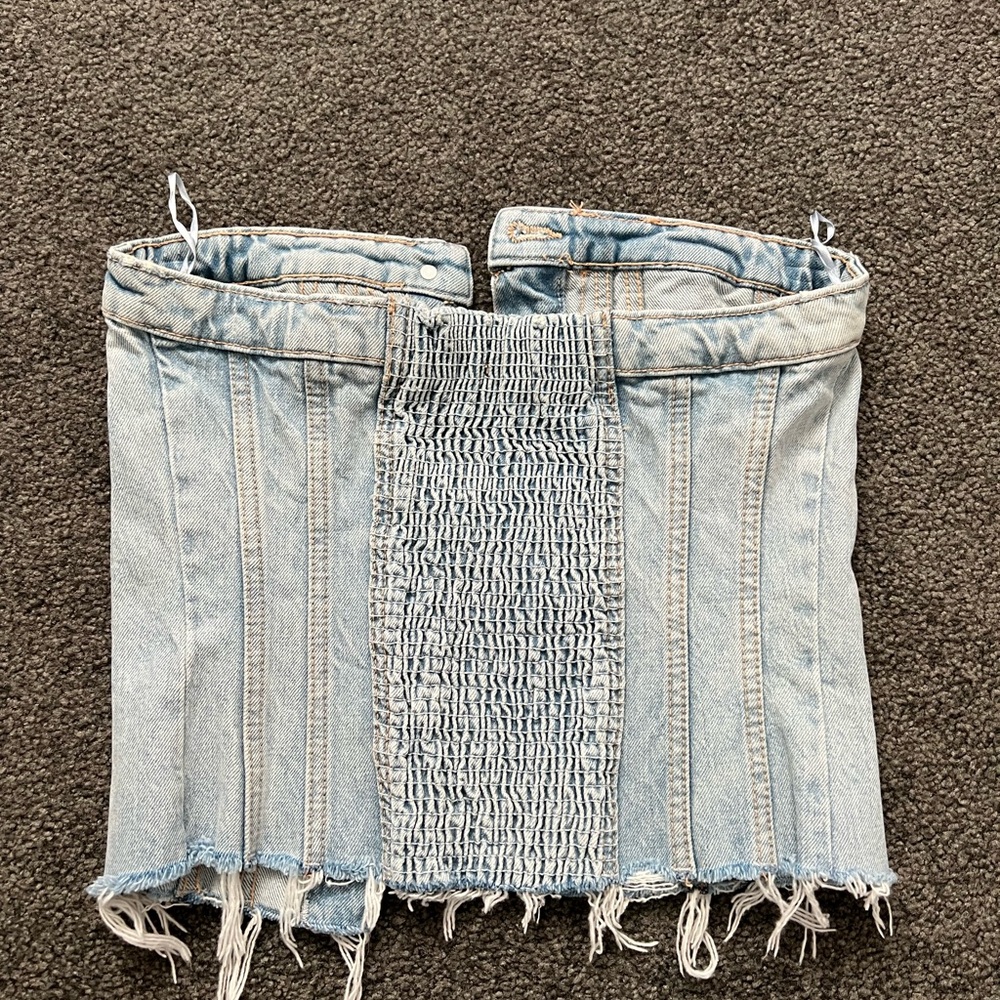 Zara Light Blue Denim Corset - Picture 5 of 5